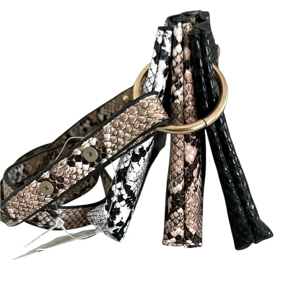 TRI-COLOR SNAKE PRINT MULTI COMPARTMENT BOUTIQUE CROSSBODY BAG